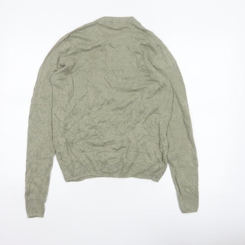 Commoners Women’s Green Linen Crew Neck Knit Pullover Jumper Size 8