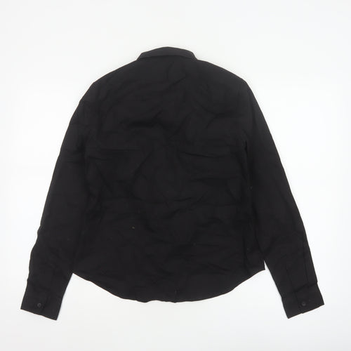 ASOS Design Women’s Black UK 10 Basic Long Sleeve Button-Up Shirt
