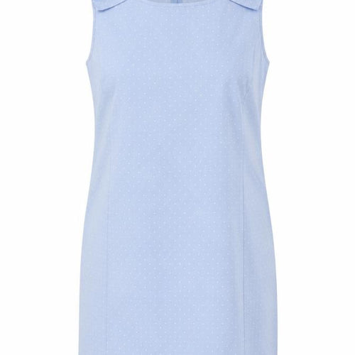 Savida Women Blue Polka Dot Ruffle Sheath Knee Dress UK 18 Cotton