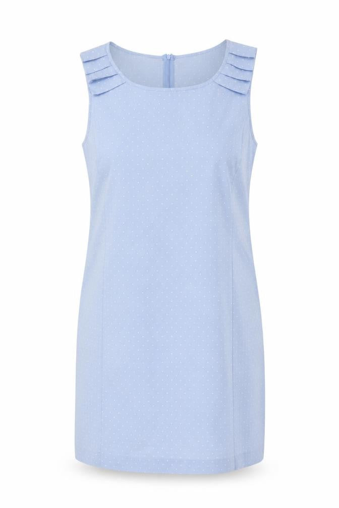 Savida Women Blue Polka Dot Ruffle Sheath Knee Dress UK 18 Cotton