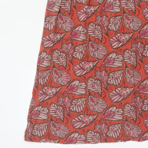 Mantary Women’s Orange Floral A-Line Knee Length Dress UK 12