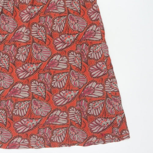 Mantary Women’s Orange Floral A-Line Knee Length Dress UK 12