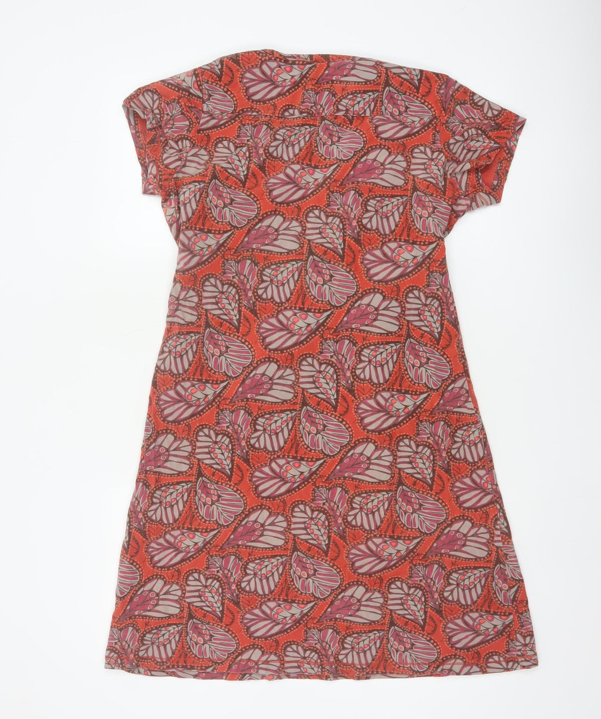 Mantary Women’s Orange Floral A-Line Knee Length Dress UK 12
