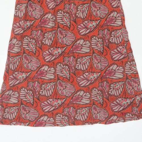 Mantary Women’s Orange Floral A-Line Knee Length Dress UK 12