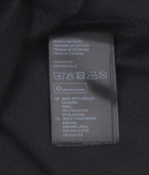 H&M Women Black UK 8 Skater Dress Scoop Neck Stretch Knee Length