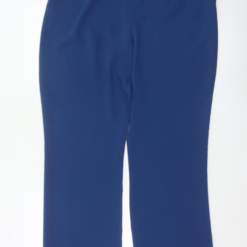 Jacques Vert Women's Blue UK 18 Wide-Leg Tailored Dress Trousers