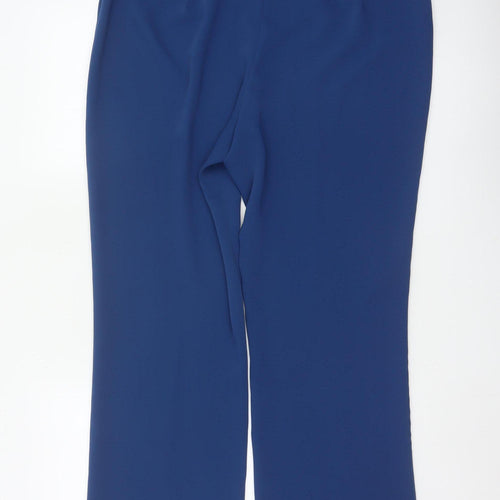 Jacques Vert Women's Blue UK 18 Wide-Leg Tailored Dress Trousers