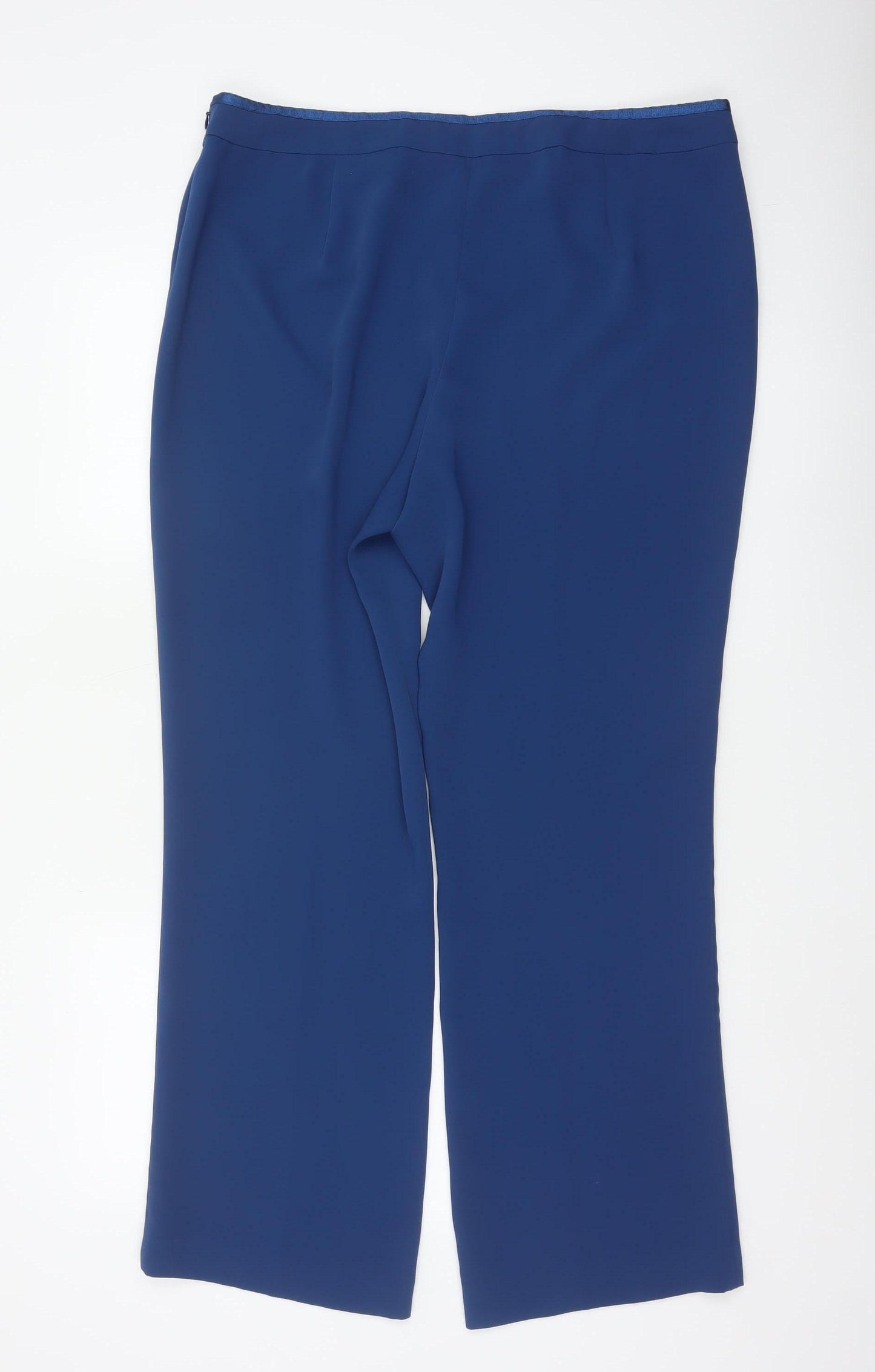 Jacques Vert Women's Blue UK 18 Wide-Leg Tailored Dress Trousers