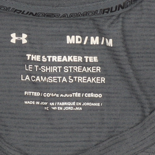 Under Armour Men’s Grey Medium Streaker Running Jersey T-Shirt