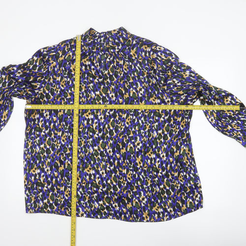 Marks and Spencer Women Multicoloured Leopard Print Blouse UK 22