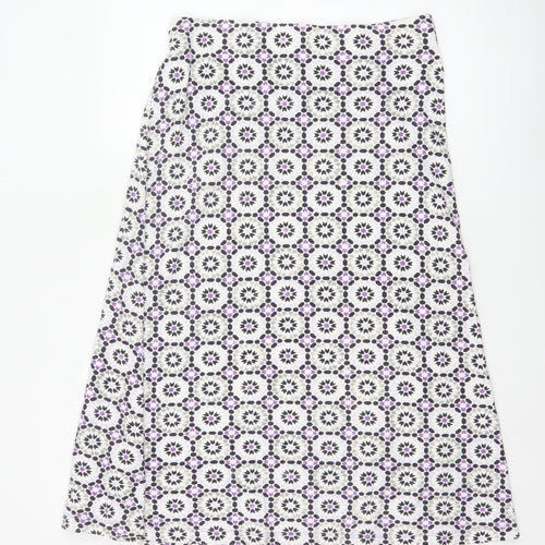 Lands' End Women Multicoloured M Geometric A-Line Long Skirt