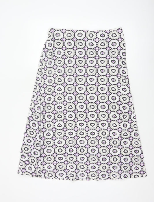 Lands' End Women Multicoloured M Geometric A-Line Long Skirt