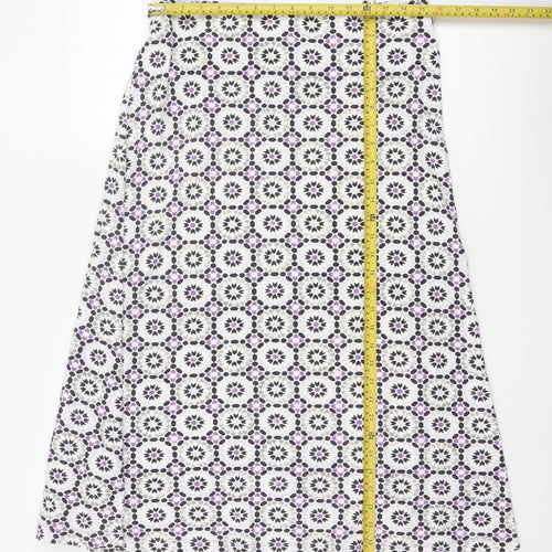 Lands' End Women Multicoloured M Geometric A-Line Long Skirt