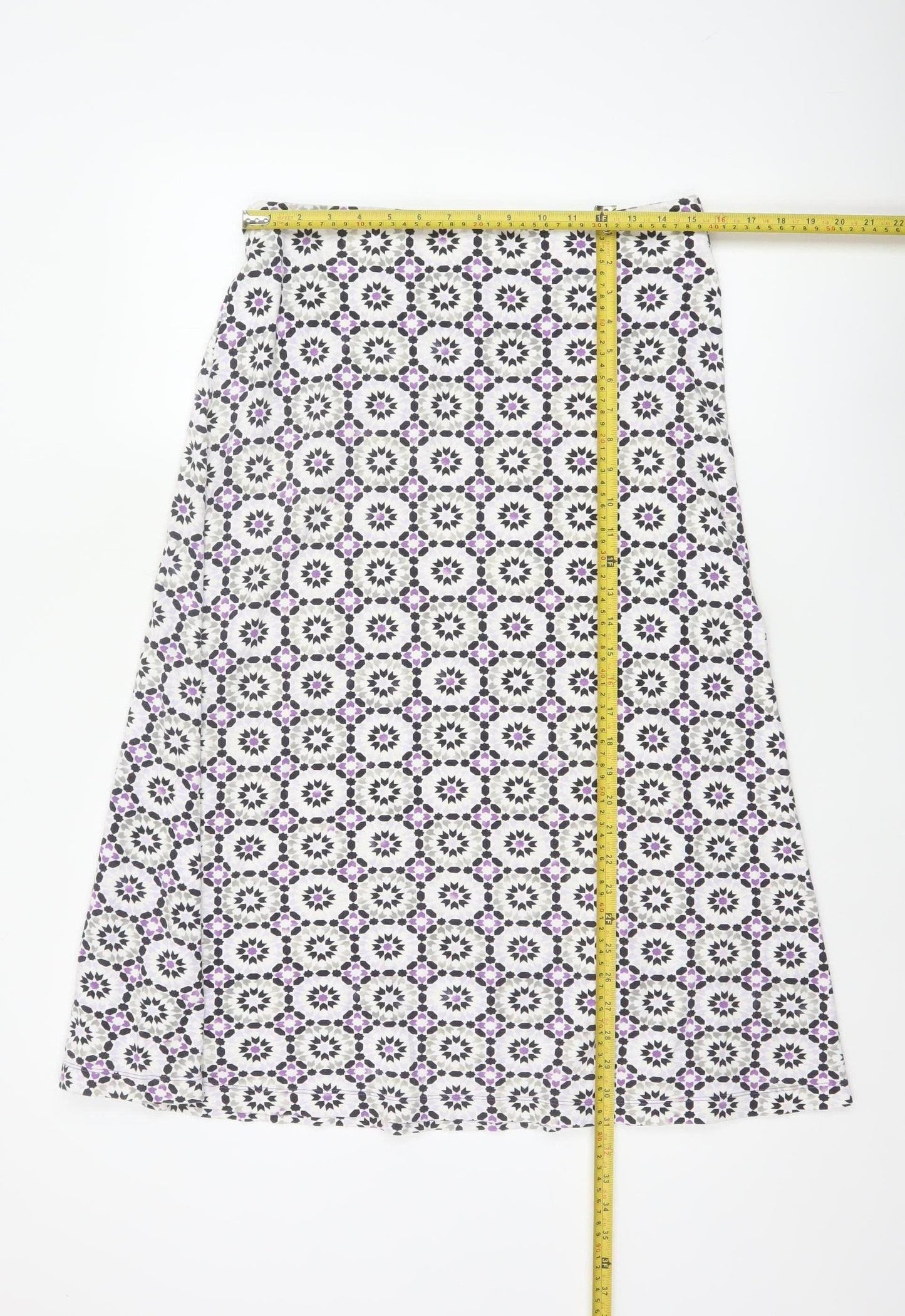 Lands' End Women Multicoloured M Geometric A-Line Long Skirt