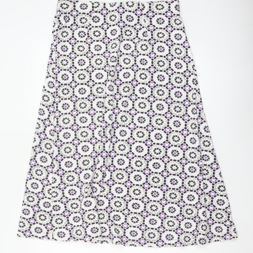Lands' End Women Multicoloured M Geometric A-Line Long Skirt