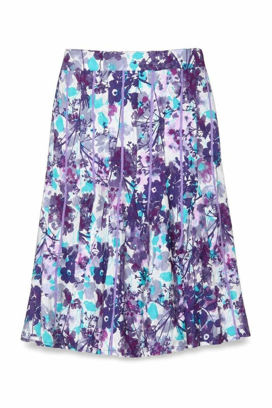 Per Una Women Multicoloured UK 14 Floral Flare Knee Length Skirt