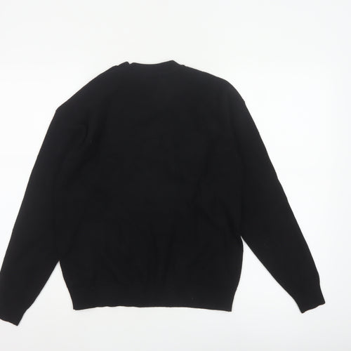 Marks & Spencer Women Black Size S Button Shoulder Knit Jumper