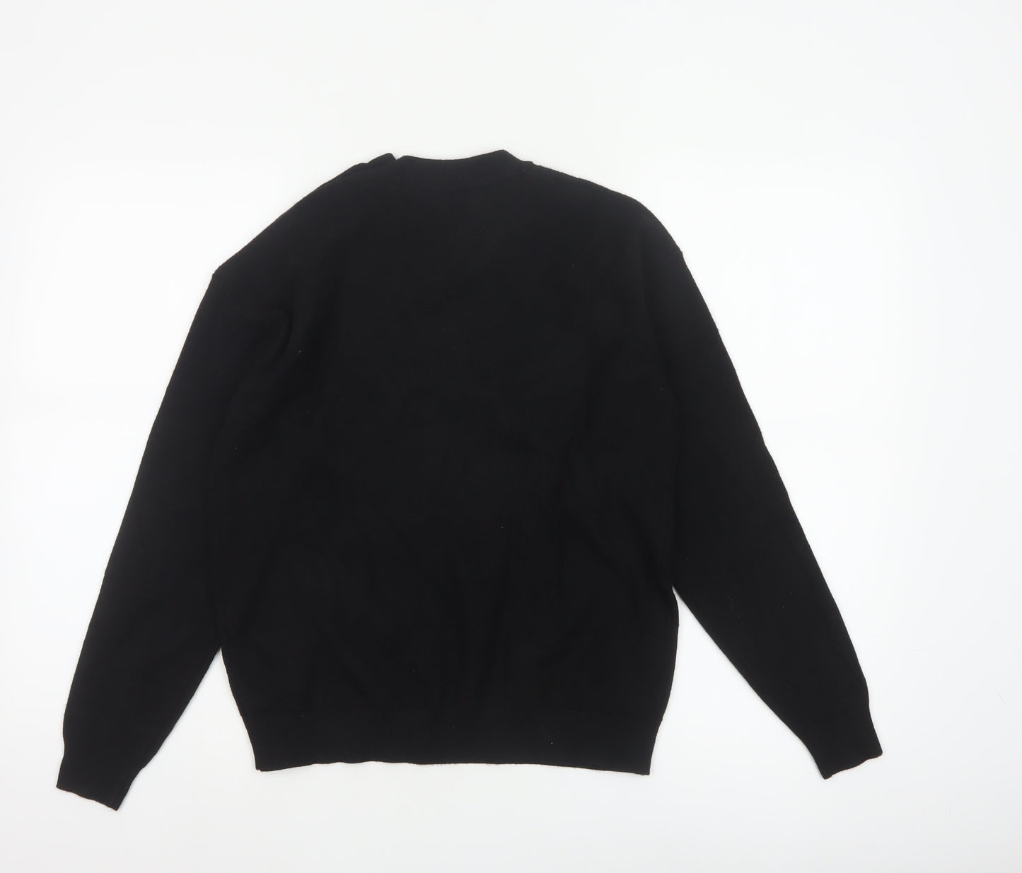 Marks & Spencer Women Black Size S Button Shoulder Knit Jumper