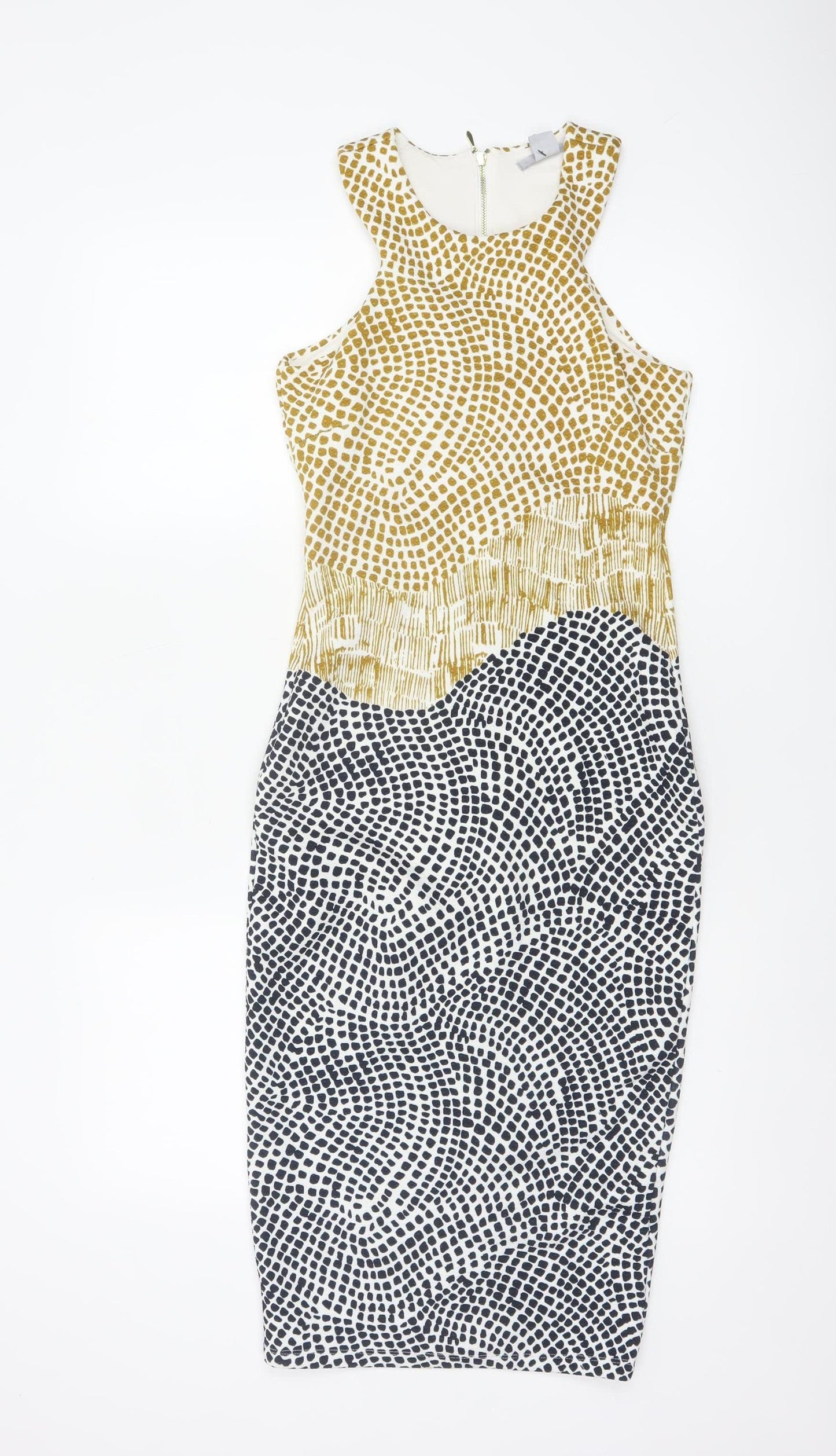 H&M Women’s Multicoloured XS Animal Print Pencil Midi Dress