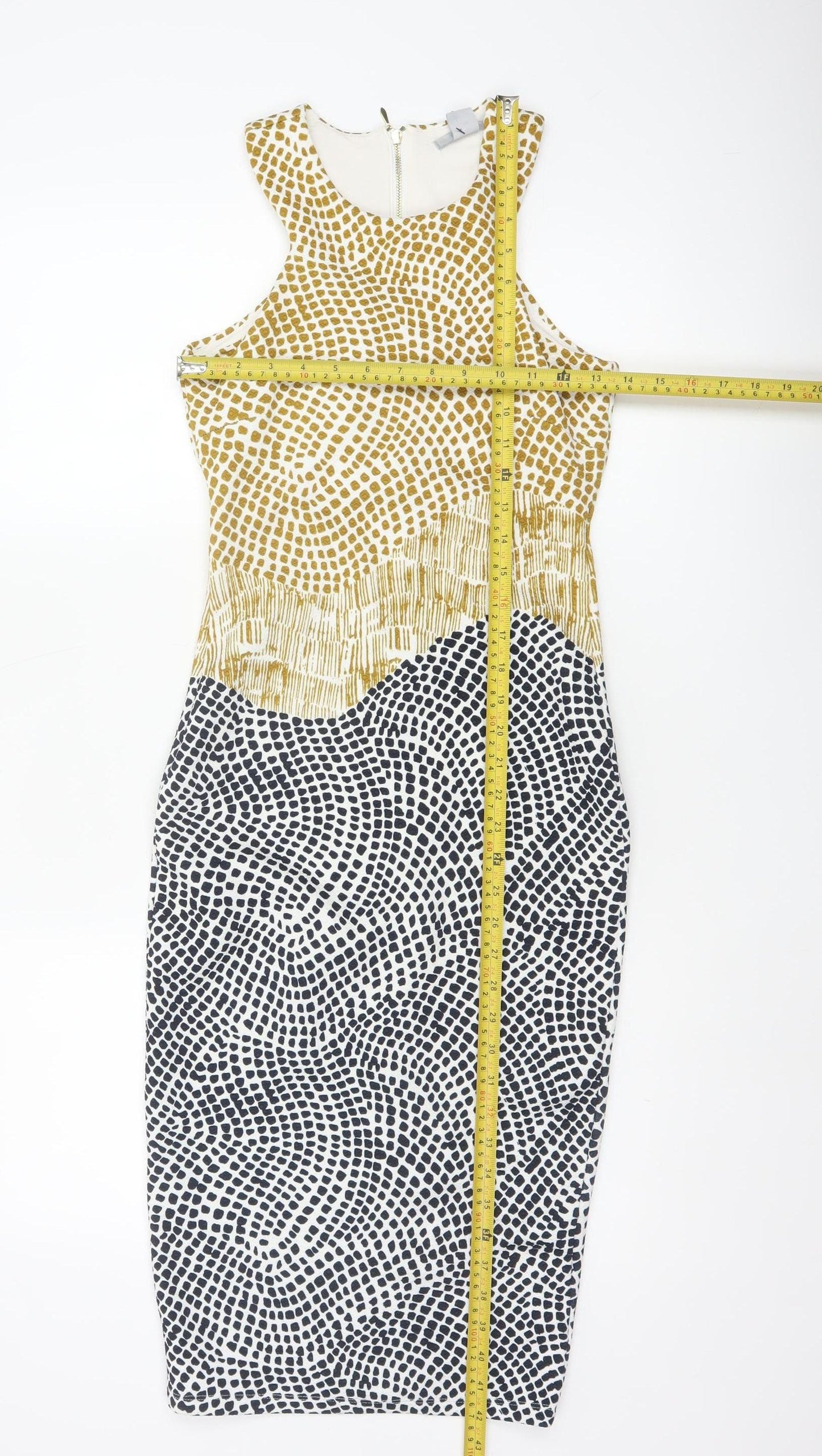 H&M Women’s Multicoloured XS Animal Print Pencil Midi Dress