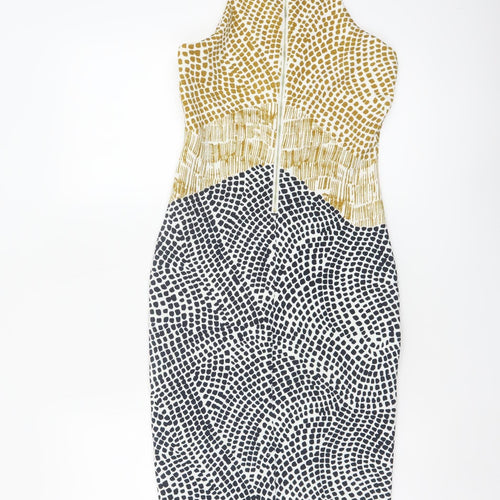 H&M Women’s Multicoloured XS Animal Print Pencil Midi Dress