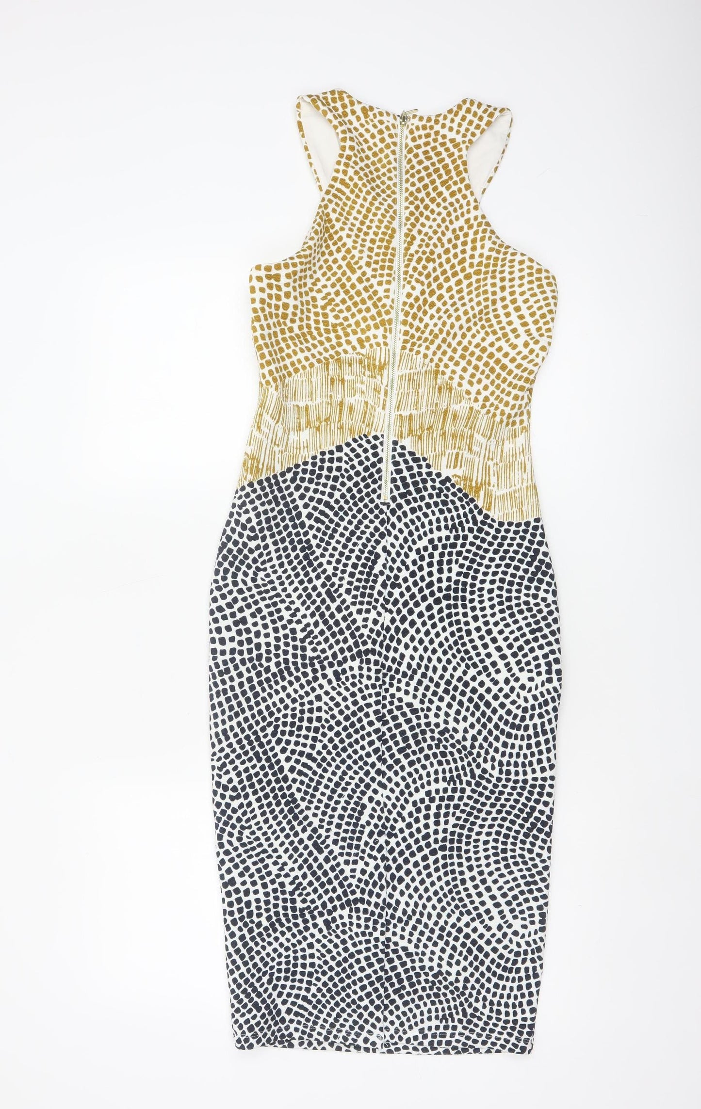 H&M Women’s Multicoloured XS Animal Print Pencil Midi Dress