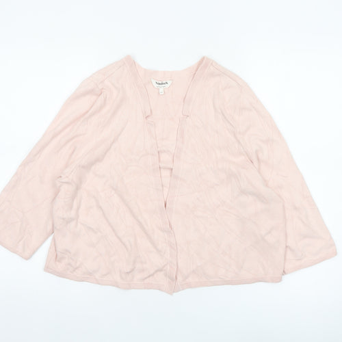 Studio 8 Women Pink Size 22 Open Knit 3/4 Sleeve Cardigan