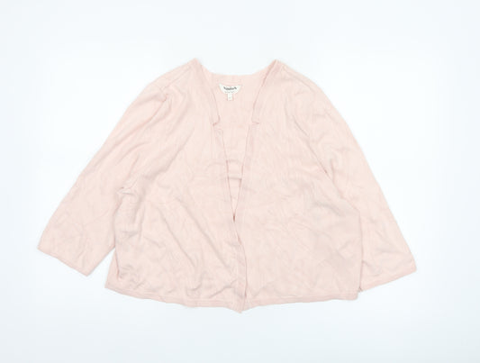 Studio 8 Women Pink Size 22 Open Knit 3/4 Sleeve Cardigan