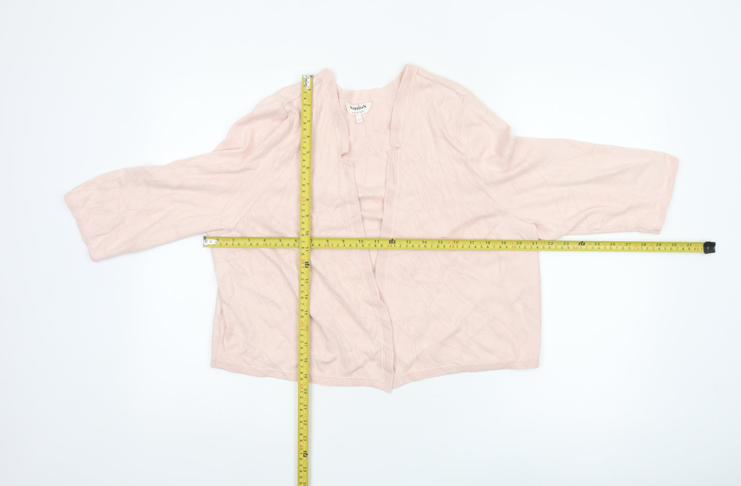 Studio 8 Women Pink Size 22 Open Knit 3/4 Sleeve Cardigan