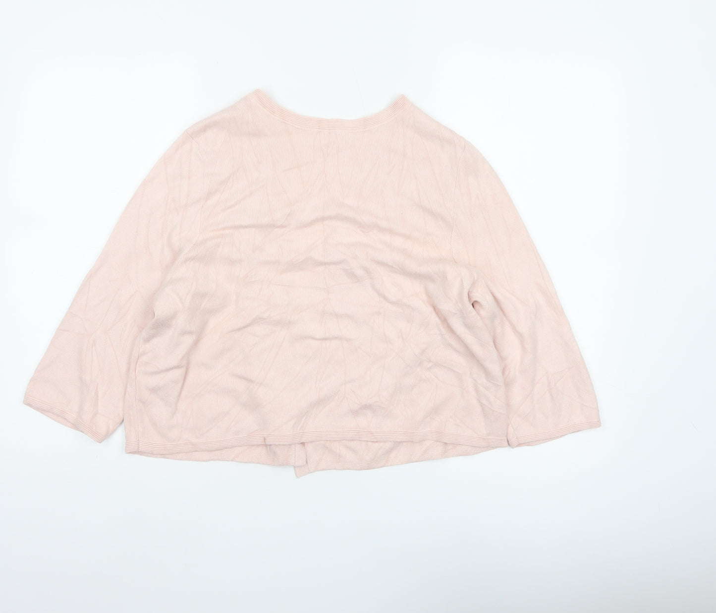 Studio 8 Women Pink Size 22 Open Knit 3/4 Sleeve Cardigan