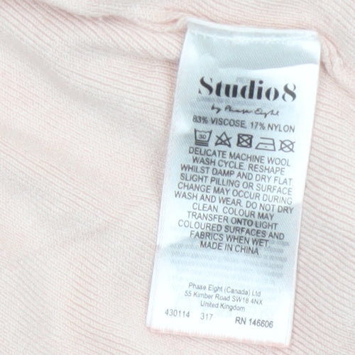 Studio 8 Women Pink Size 22 Open Knit 3/4 Sleeve Cardigan