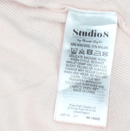 Studio 8 Women Pink Size 22 Open Knit 3/4 Sleeve Cardigan