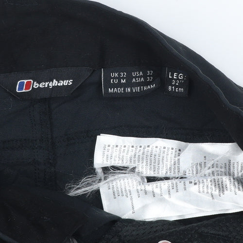 Berghaus Mens Black UK 32 Hiking Pants Lined Adjustable Waist