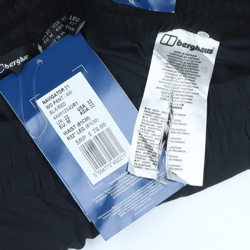 Berghaus Men’s Black 32R Navigator 2.1 Outdoor Trousers