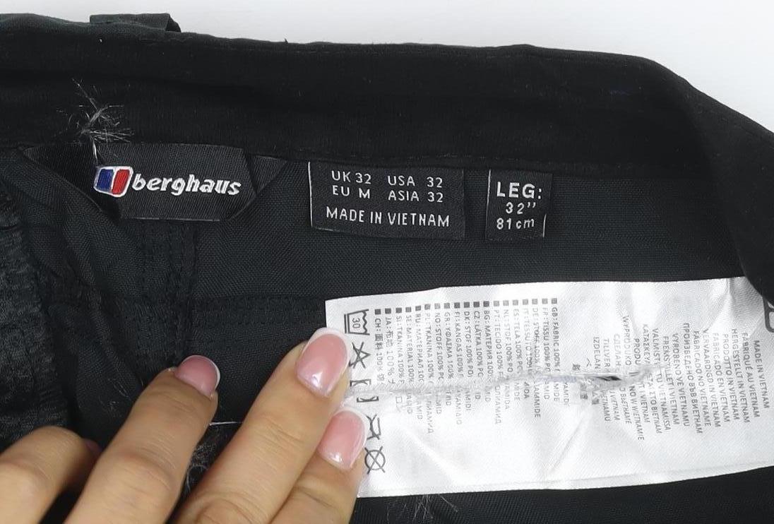 Berghaus Men’s Black 32 Rain Trousers Zip Pocket 32in Leg
