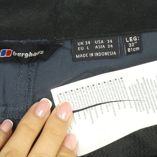 Berghaus Men’s Navy Hiking Trousers 34W 32L Stretch Zip Pockets