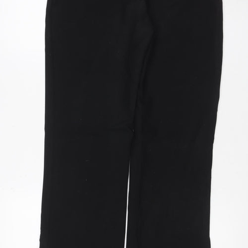 Zara Women Black UK 8 Straight Leg Stretch Tailored Trousers Workwear