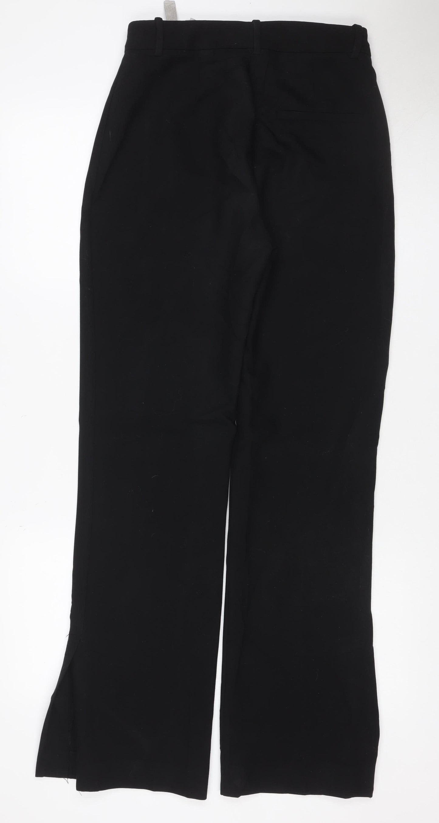 Zara Women Black UK 8 Straight Leg Stretch Tailored Trousers Workwear