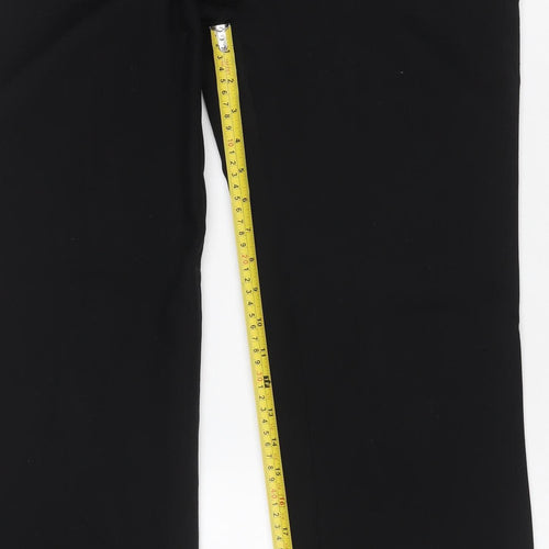 Zara Women Black UK 8 Straight Leg Stretch Tailored Trousers Workwear