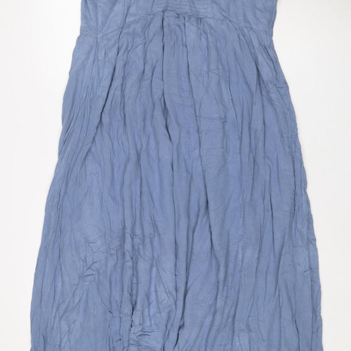 M&S Women’s Blue UK 16 Bohemian Floral Embroidered Maxi Dress