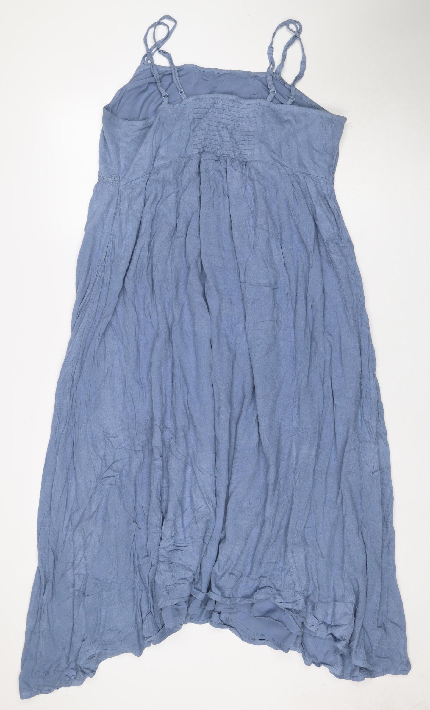 M&S Women’s Blue UK 16 Bohemian Floral Embroidered Maxi Dress