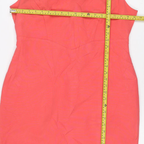 Dorothy Perkins Women Pink UK 16 Knee Length Sheath Cut Out Dress