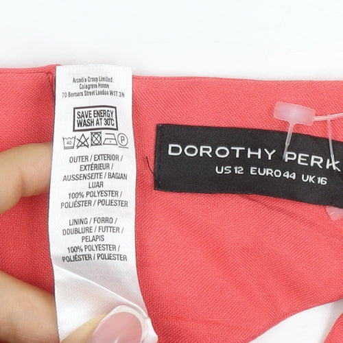 Dorothy Perkins Women Pink UK 16 Knee Length Sheath Cut Out Dress