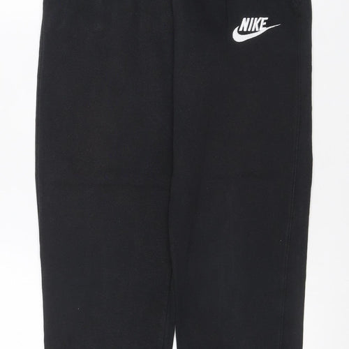 Nike Boys Black 158 Jogger Sweatpants Cotton Blend Drawstring Logo
