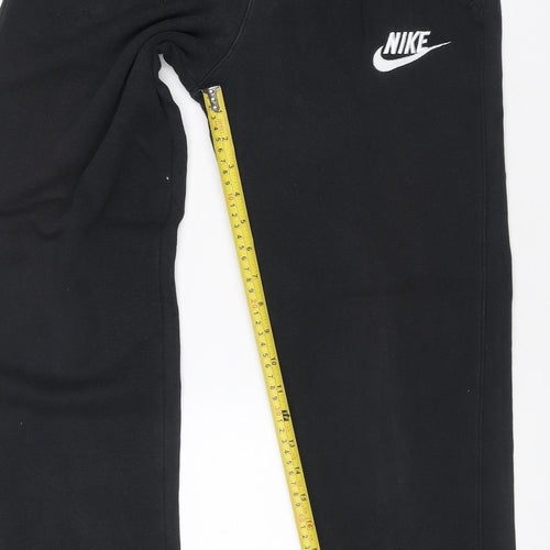 Nike Boys Black 158 Jogger Sweatpants Cotton Blend Drawstring Logo