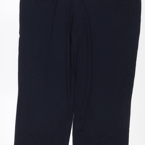 Marks and Spencer Women’s Blue Size 18 Regular Wide-Leg Stretch Trousers