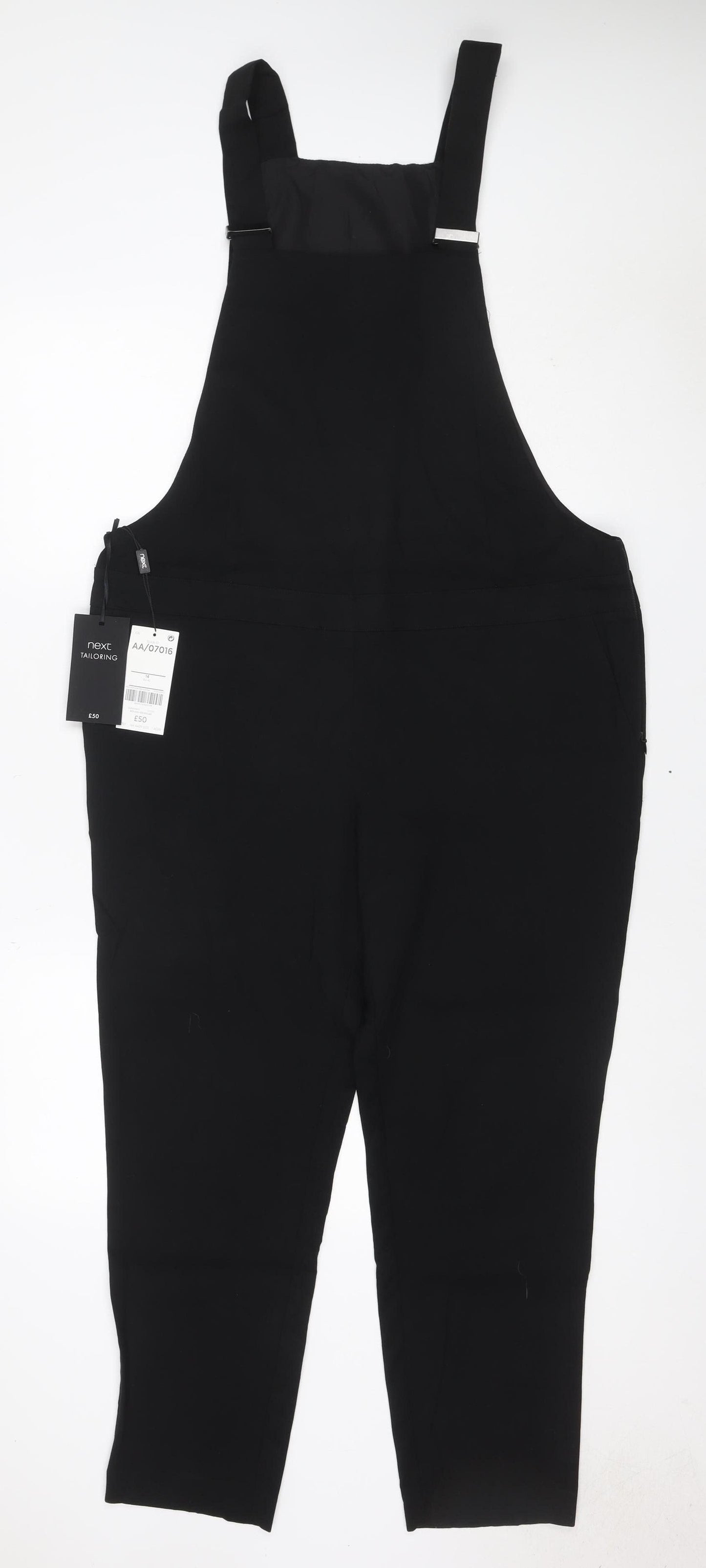 Next Tailoring Women’s Black UK 14 Sleeveless Straight Leg Jumpsuit
