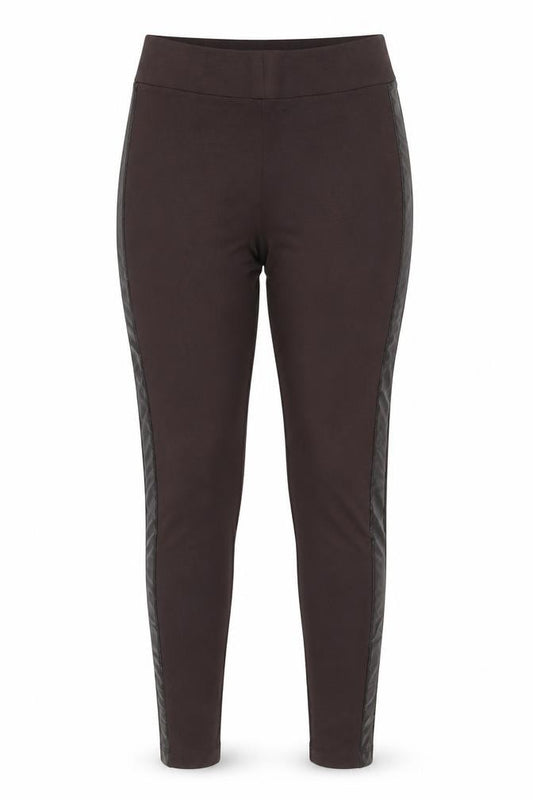 Marks and Spencer Women's Black UK 12 Regular Faux Leather Panel Leggings