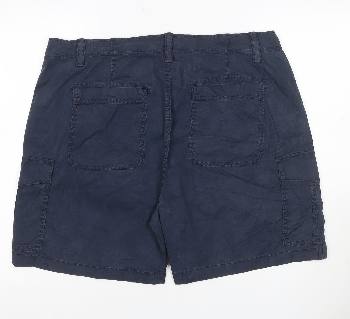 M&S Women’s Navy Blue Size 20 Lyocell Cotton Stretch Cargo Shorts