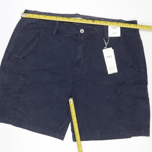 M&S Women’s Navy Blue Size 20 Lyocell Cotton Stretch Cargo Shorts